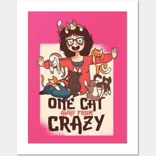 Crazy Cat Lady Graphic Tee Posters and Art